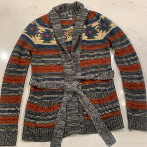 Roxy Gray and Orange Knit Sweater